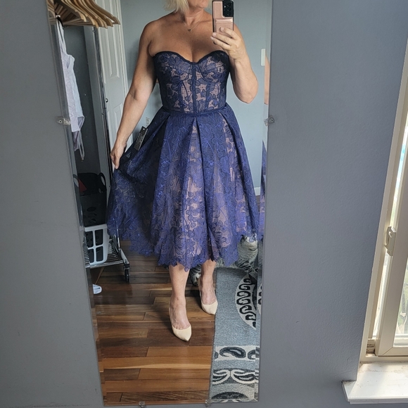 NWT Nadine Merabi Olivia navy blue Dress - large SOLD OUT ONLINE - Picture 3 of 3